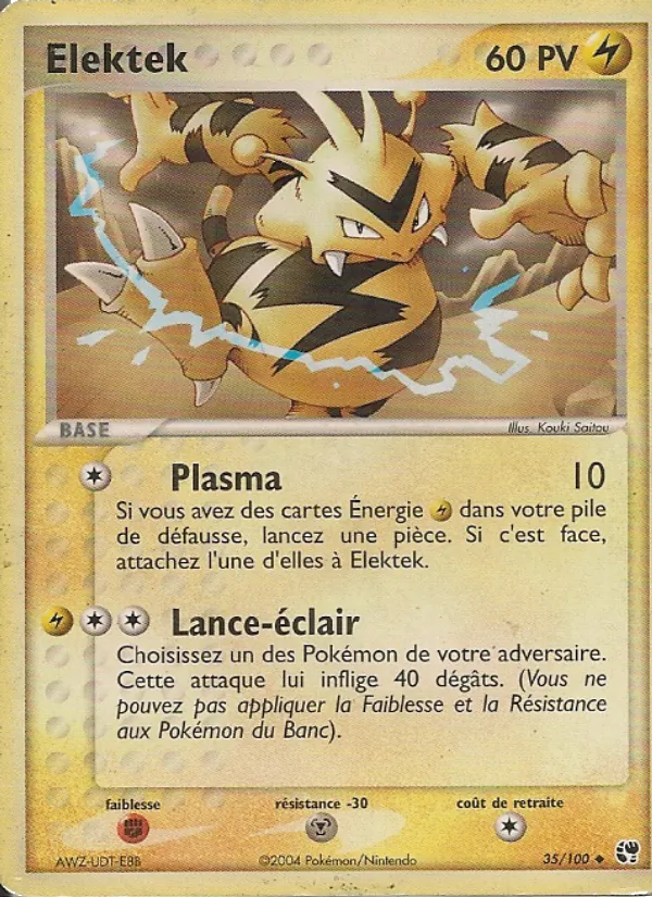 Carte Pokémon Elektek de l'extension EX Tempête de sable