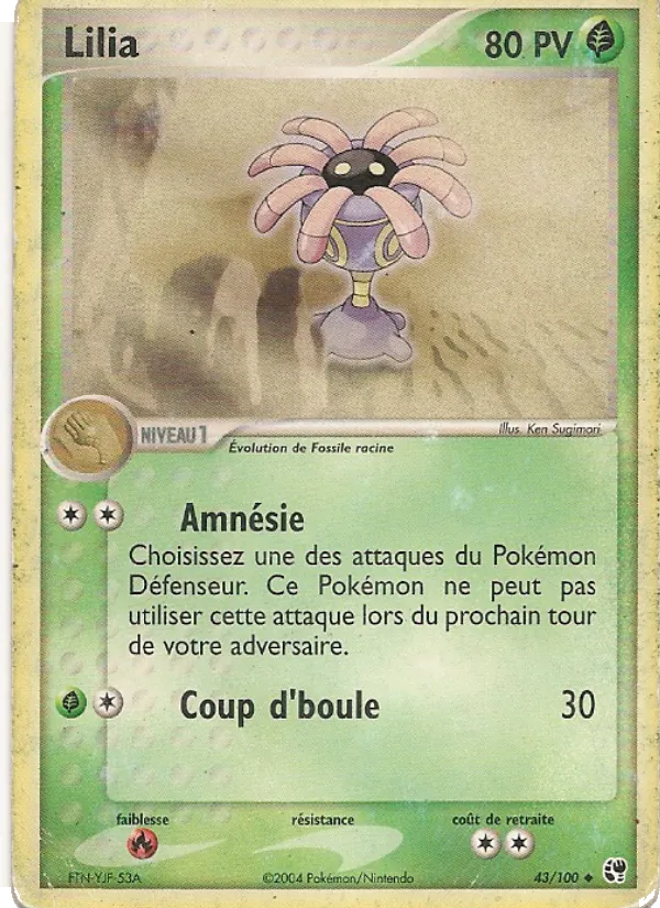 Carte Pokémon Lilia de l'extension EX Tempête de sable