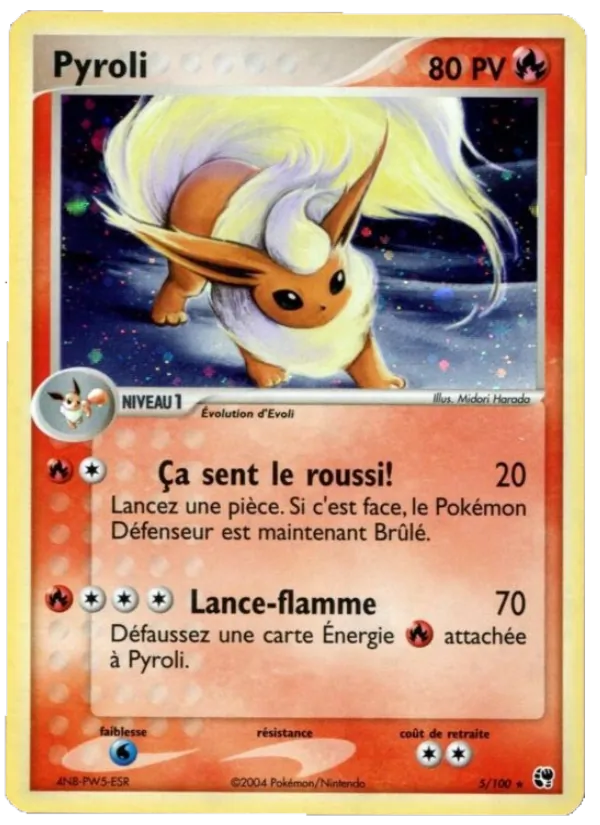 Carte Pokémon Pyroli de l'extension EX Tempête de sable