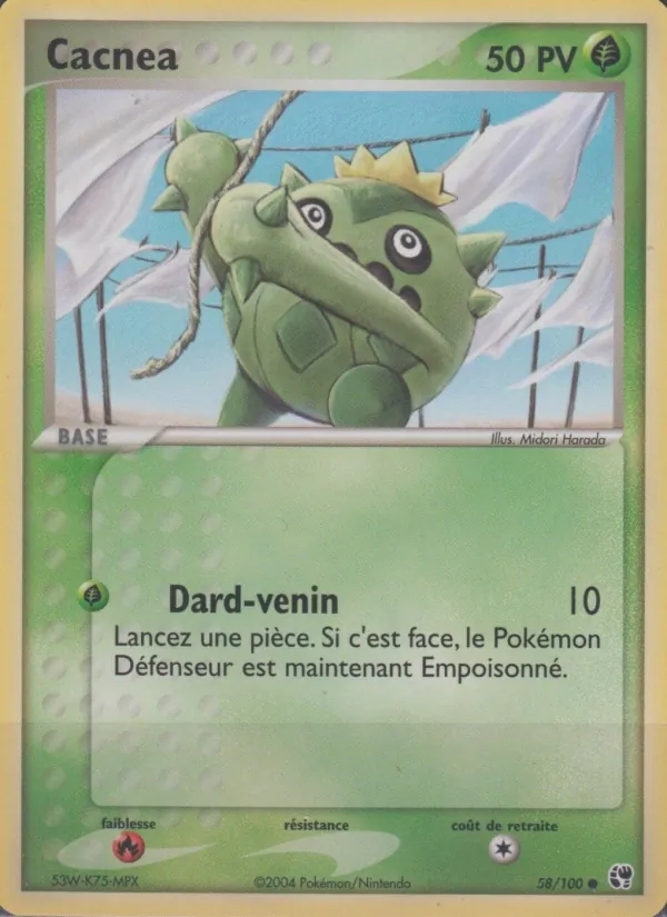 Carte Pokémon Cacnea de l'extension EX Tempête de sable