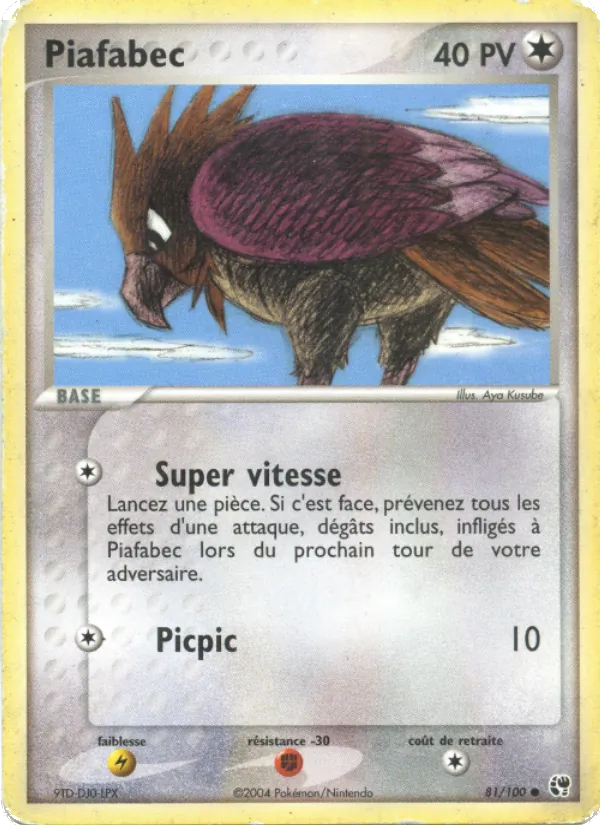 Carte Pokémon Piafabec de l'extension EX Tempête de sable
