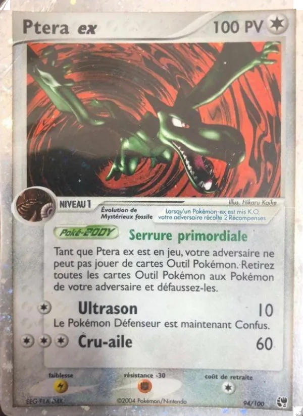 Carte Pokémon Ptera ex de l'extension EX Tempête de sable