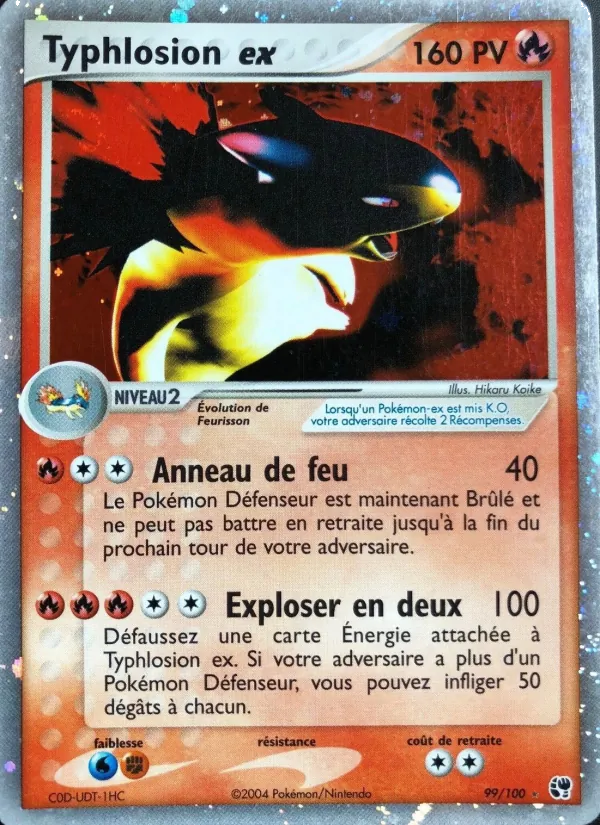 Carte Pokémon Typhlosion ex de l'extension EX Tempête de sable