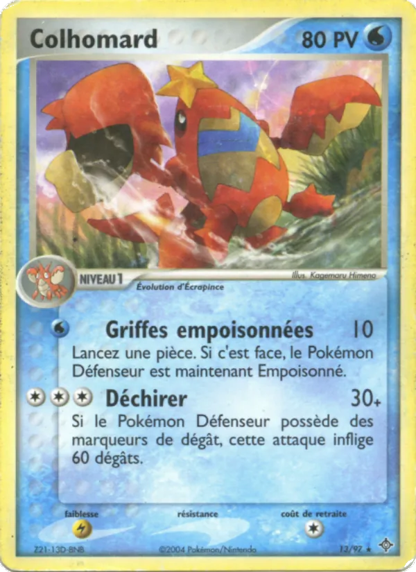 Carte Pokémon Colhomard de l'extension EX Dragon