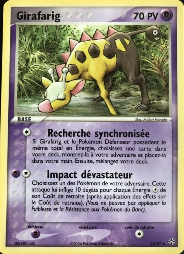 Carte Pokémon Girafarig de l'extension EX Dragon