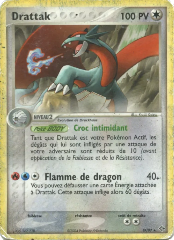 Carte Pokémon Drattak de l'extension EX Dragon