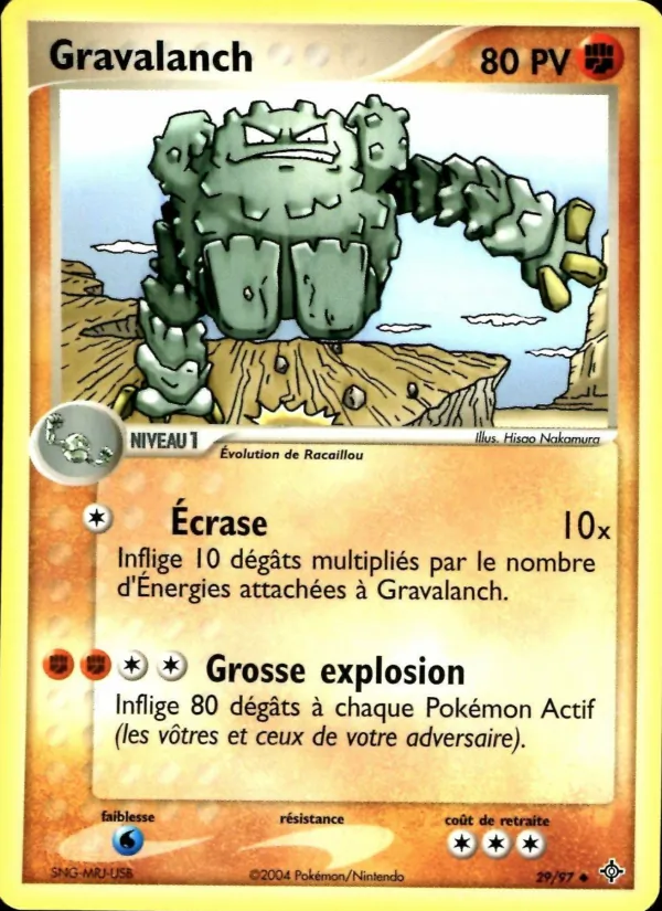 Carte Pokémon Gravalanch de l'extension EX Dragon