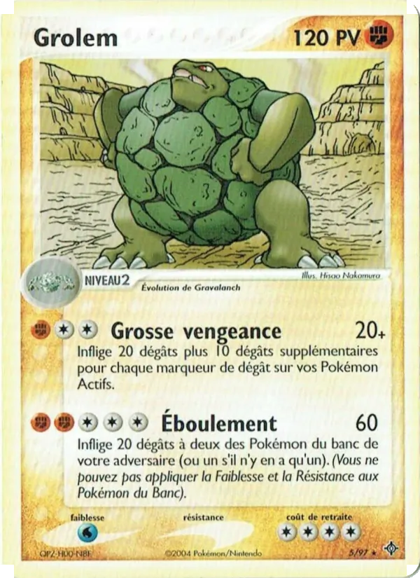 Carte Pokémon Grolem de l'extension EX Dragon