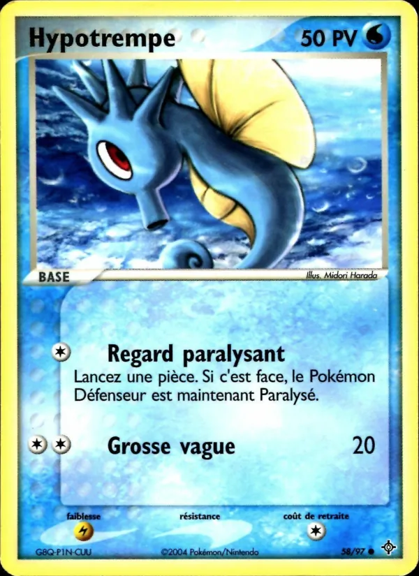 Carte Pokémon Hypotrempe de l'extension EX Dragon