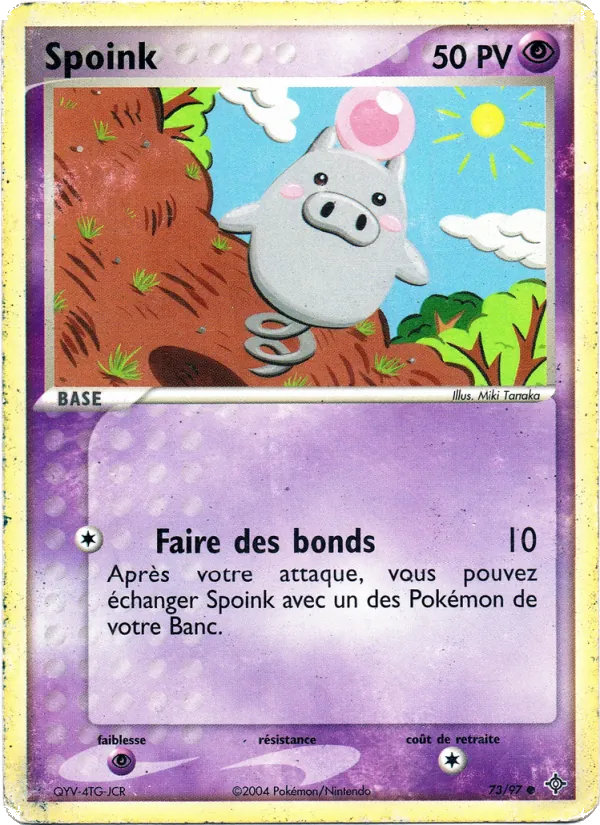 Carte Pokémon Spoink de l'extension EX Dragon