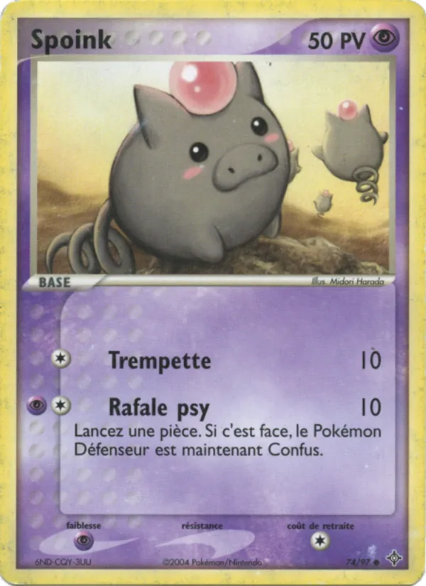 Carte Pokémon Spoink de l'extension EX Dragon