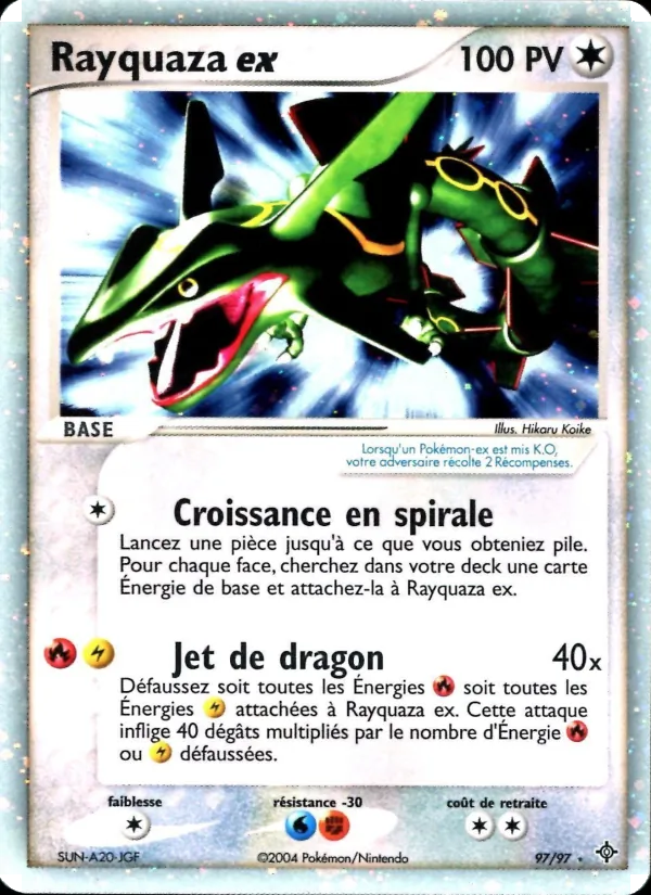 Carte Pokémon Rayquaza ex de l'extension EX Dragon