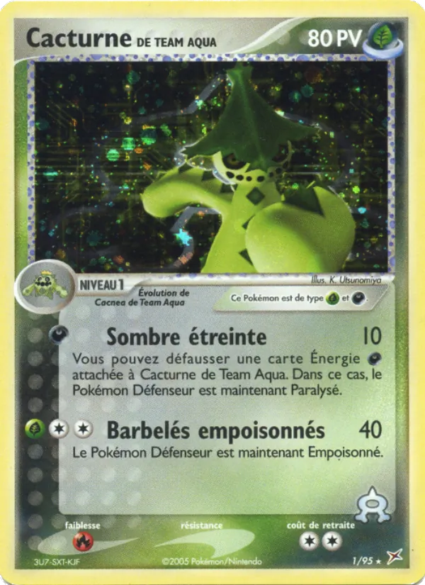 Carte Pokémon Cacturne de Team Aqua de l'extension EX Team Magma vs Team Aqua