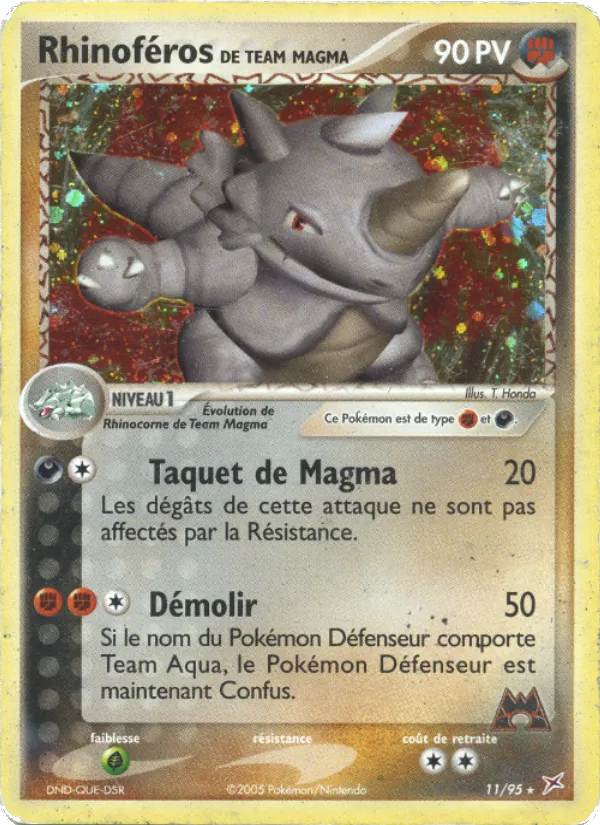 Carte Pokémon Rhinoféros de Team Magma de l'extension EX Team Magma vs Team Aqua