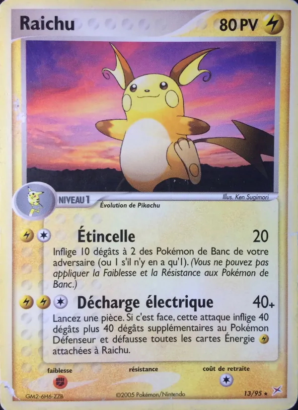Carte Pokémon Raichu de l'extension EX Team Magma vs Team Aqua