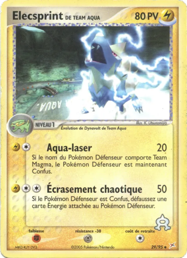 Carte Pokémon Elecsprint de Team Aqua de l'extension EX Team Magma vs Team Aqua