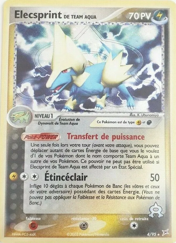 Carte Pokémon Elecsprint de Team Aqua de l'extension EX Team Magma vs Team Aqua