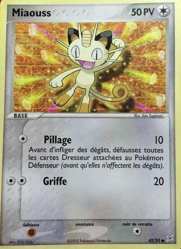 Carte Pokémon Miaouss de l'extension EX Team Magma vs Team Aqua
