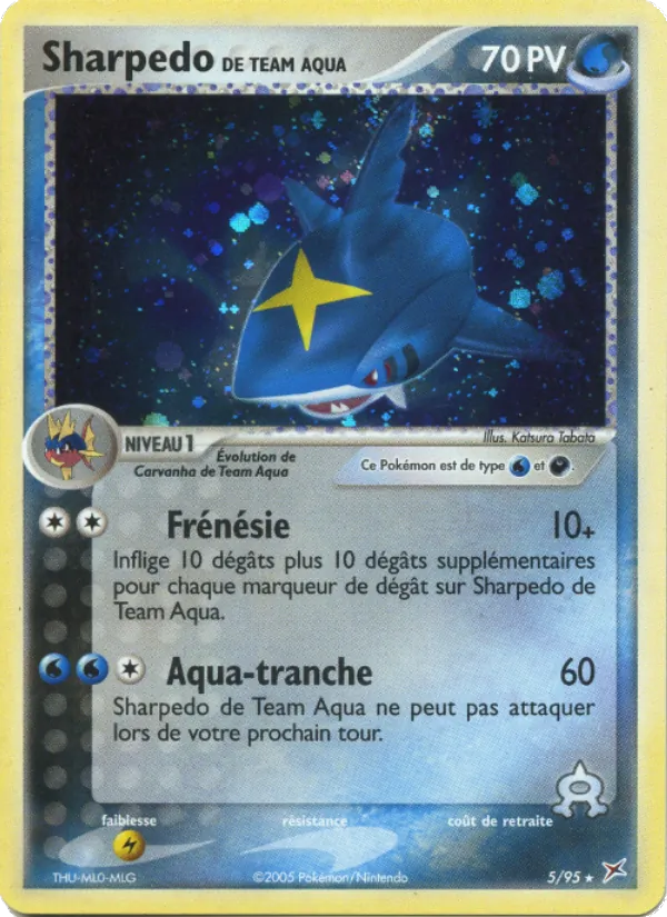 Carte Pokémon Sharpedo de Team Aqua de l'extension EX Team Magma vs Team Aqua