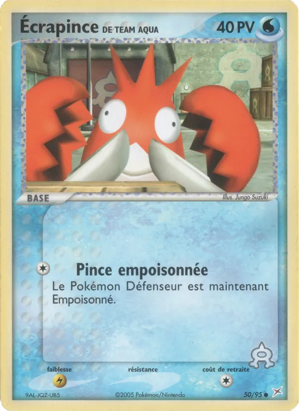 Carte Pokémon Écrapince de Team Aqua de l'extension EX Team Magma vs Team Aqua