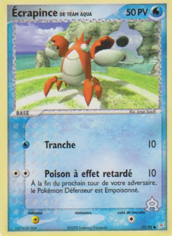 Carte Pokémon Écrapince de Team Aqua de l'extension EX Team Magma vs Team Aqua