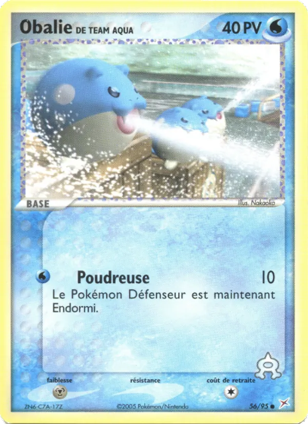 Carte Pokémon Obalie de Team Aqua de l'extension EX Team Magma vs Team Aqua