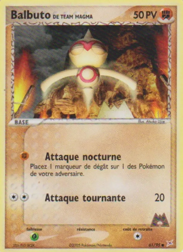 Carte Pokémon Balbuto de Team Magma de l'extension EX Team Magma vs Team Aqua