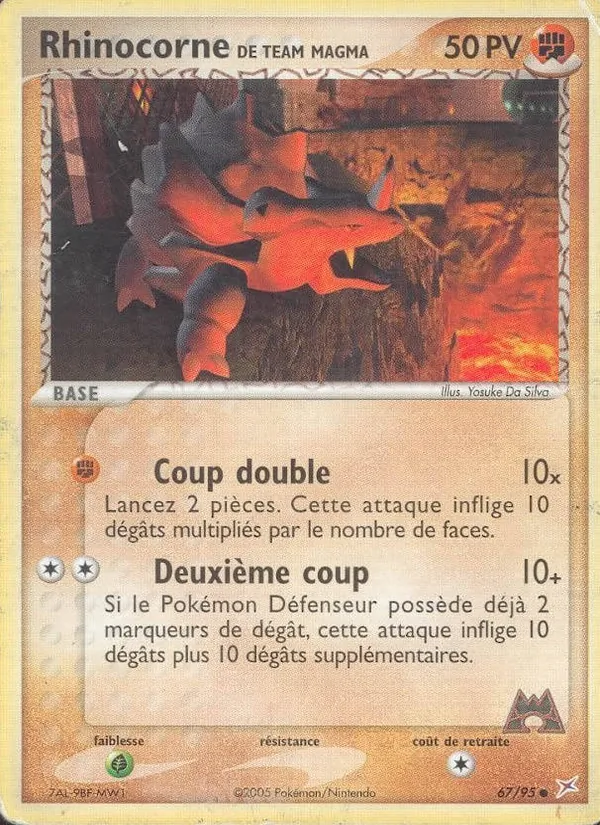 Carte Pokémon Rhinocorne de Team Magma de l'extension EX Team Magma vs Team Aqua