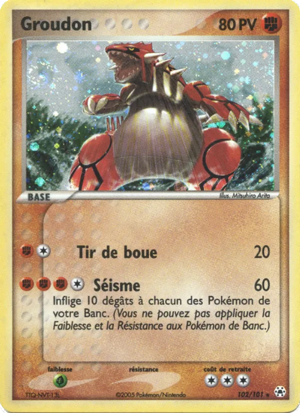 Carte Pokémon Groudon de l'extension EX Légendes Oubliées