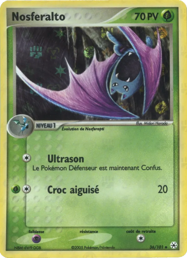 Carte Pokémon Nosferalto de l'extension EX Légendes Oubliées