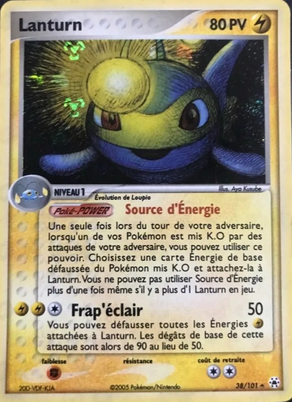 Carte Pokémon Lanturn de l'extension EX Légendes Oubliées