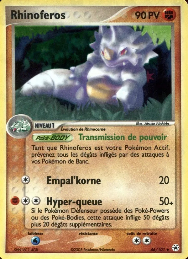 Carte Pokémon Rhinoféros de l'extension EX Légendes Oubliées