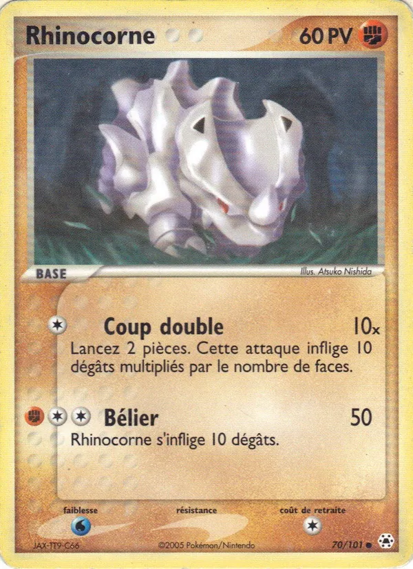 Carte Pokémon Rhinocorne de l'extension EX Légendes Oubliées