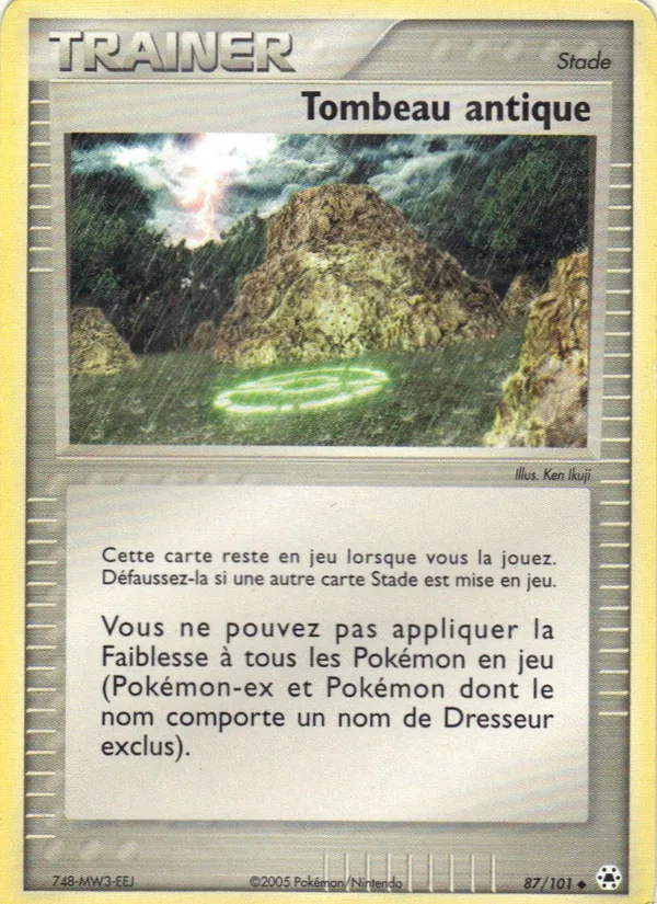 Carte Pokémon Tombeau antique de l'extension EX Légendes Oubliées