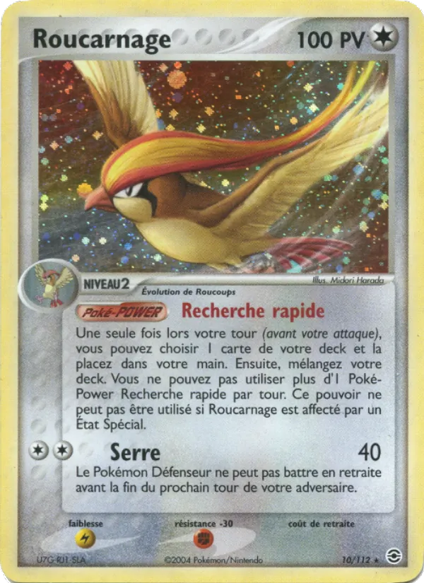 Carte Pokémon Roucarnage de l'extension EX Rouge Feu & Vert Feuille