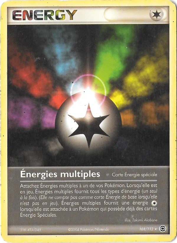 Carte Pokémon Énergies multiples de l'extension EX Rouge Feu & Vert Feuille
