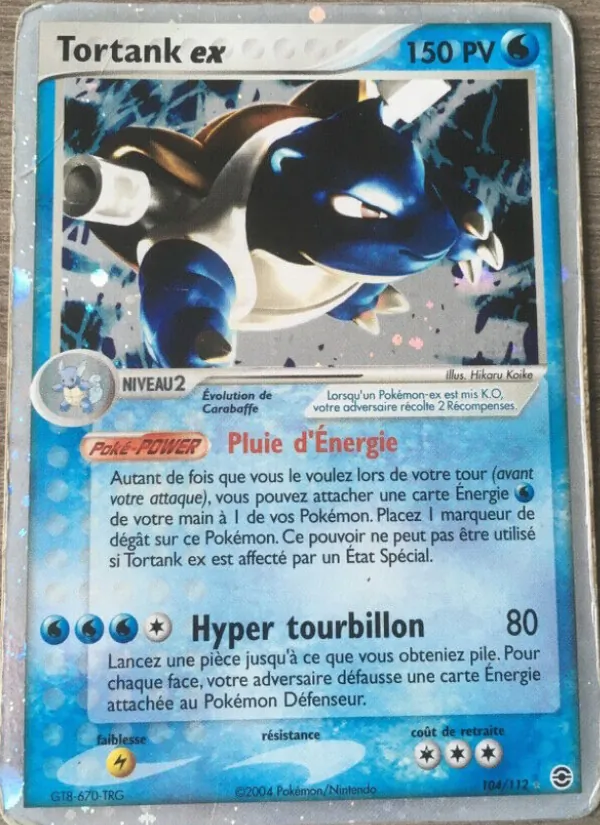 Carte Pokémon Tortank ex de l'extension EX Rouge Feu & Vert Feuille