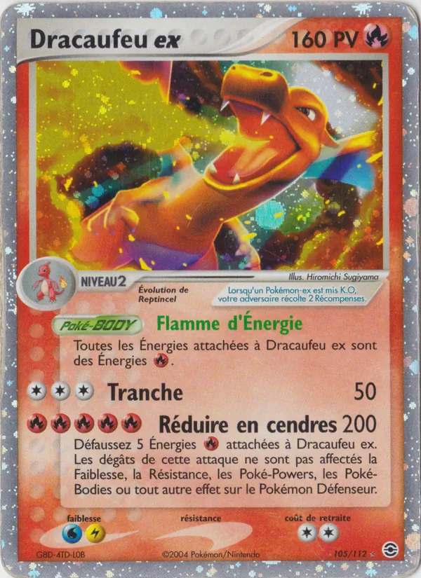 Carte Pokémon Dracaufeu ex de l'extension EX Rouge Feu & Vert Feuille