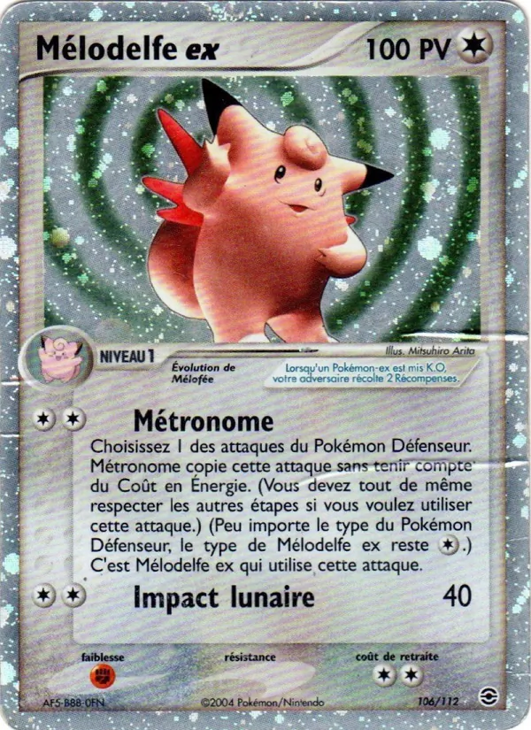 Carte Pokémon Mélodelfe ex de l'extension EX Rouge Feu & Vert Feuille