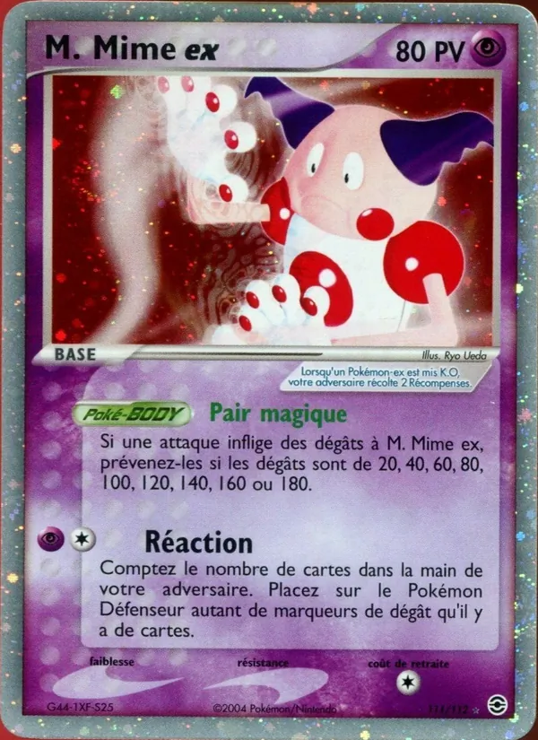 Carte Pokémon M. Mime ex de l'extension EX Rouge Feu & Vert Feuille