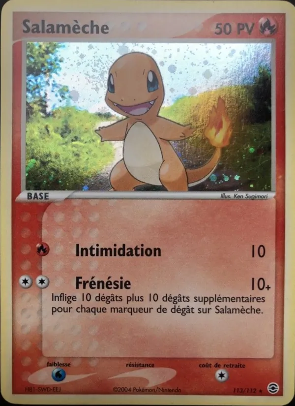 Carte Pokémon Salamèche de l'extension EX Rouge Feu & Vert Feuille