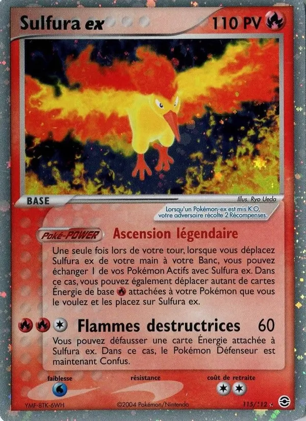 Carte Pokémon Sulfura ex de l'extension EX Rouge Feu & Vert Feuille