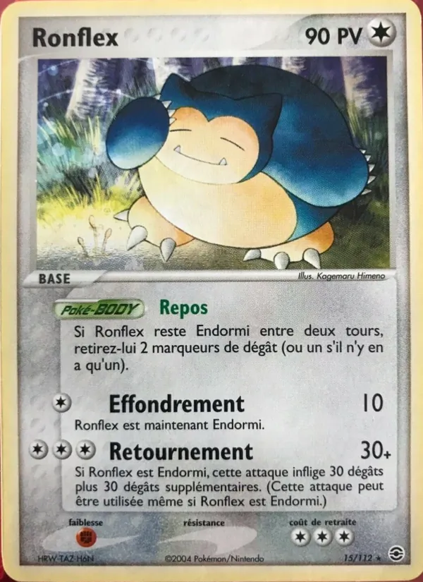 Carte Pokémon Ronflex de l'extension EX Rouge Feu & Vert Feuille