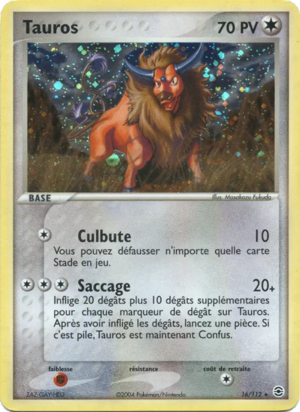 Carte Pokémon Tauros de l'extension EX Rouge Feu & Vert Feuille