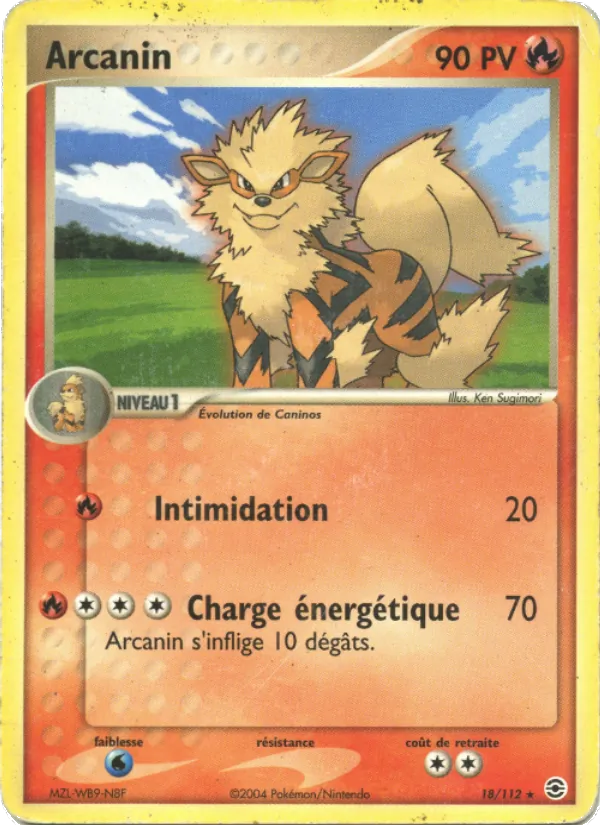 Carte Pokémon Arcanin de l'extension EX Rouge Feu & Vert Feuille