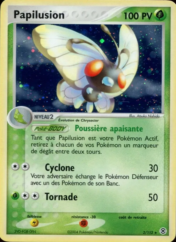 Carte Pokémon Papilusion de l'extension EX Rouge Feu & Vert Feuille