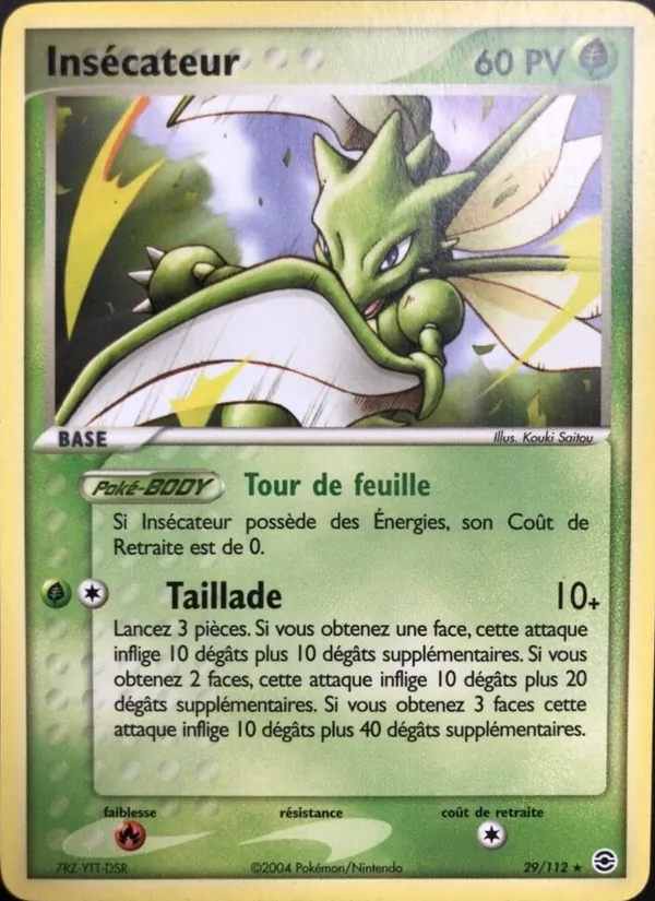 Carte Pokémon Insécateur de l'extension EX Rouge Feu & Vert Feuille
