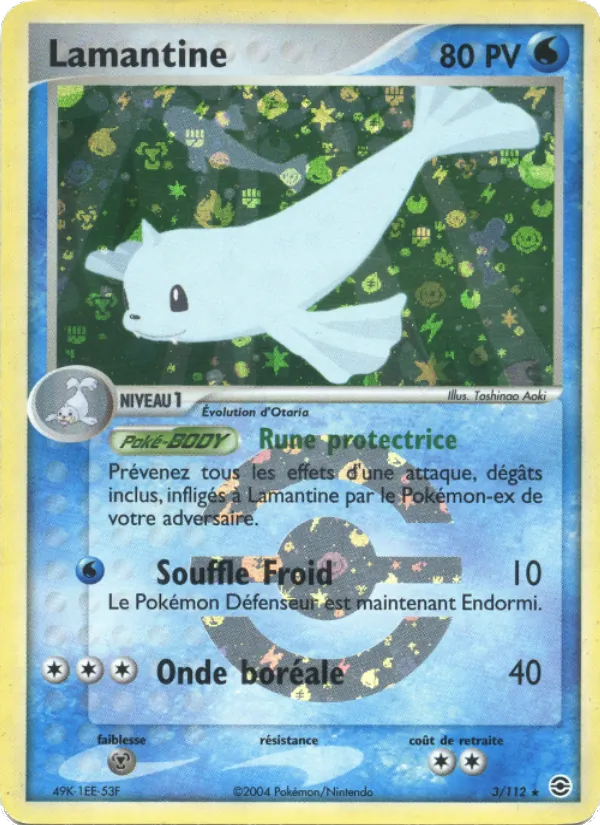 Carte Pokémon Lamantine de l'extension EX Rouge Feu & Vert Feuille