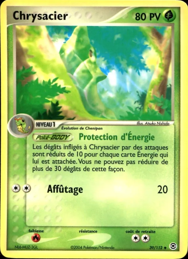 Carte Pokémon Chrysacier de l'extension EX Rouge Feu & Vert Feuille