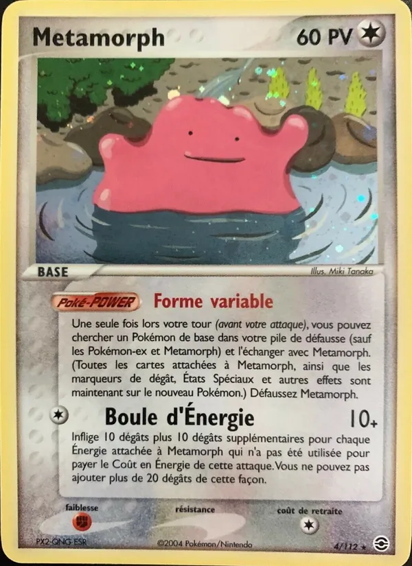 Carte Pokémon Métamorph de l'extension EX Rouge Feu & Vert Feuille